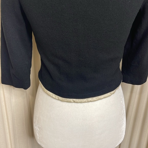 VINTAGE- GAY GIBSON 30’S-50’S DOUBLE BREASTED BLACK CROPPED CARDIGAN XS - Picture 8 of 16